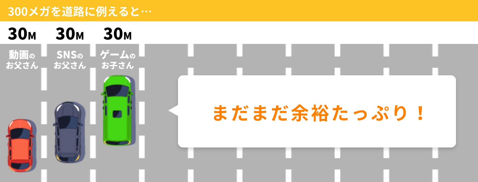 動画視聴もサクサク！ちょうどいい高速300メガ