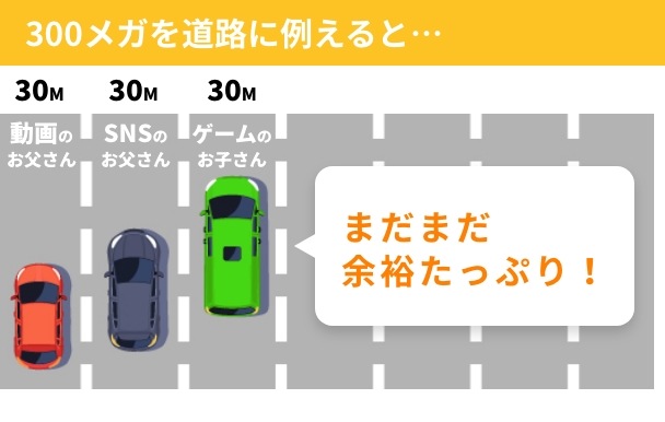 動画視聴もサクサク！ちょうどいい高速300メガ